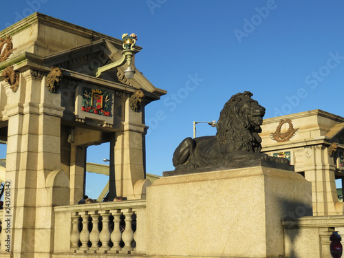 Lion on Rochester Bridge over the Medway