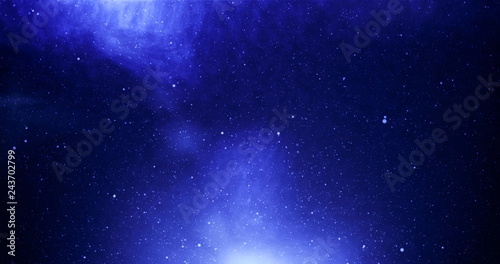 View of universe with stars and amazing colorful and deep blue dark purple