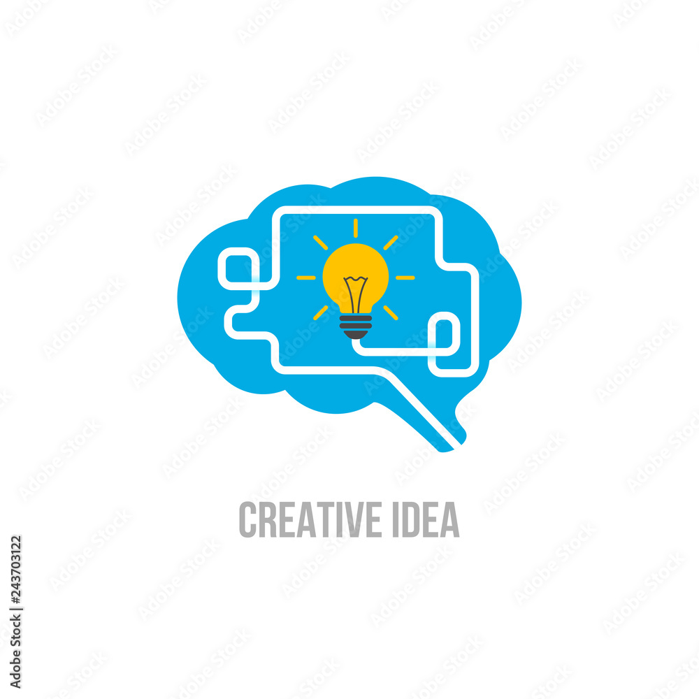 Emblem brain. Symbol of creative ideas, mind, thinking Emblem brain. Symbol of creative ideas, mind, thinking