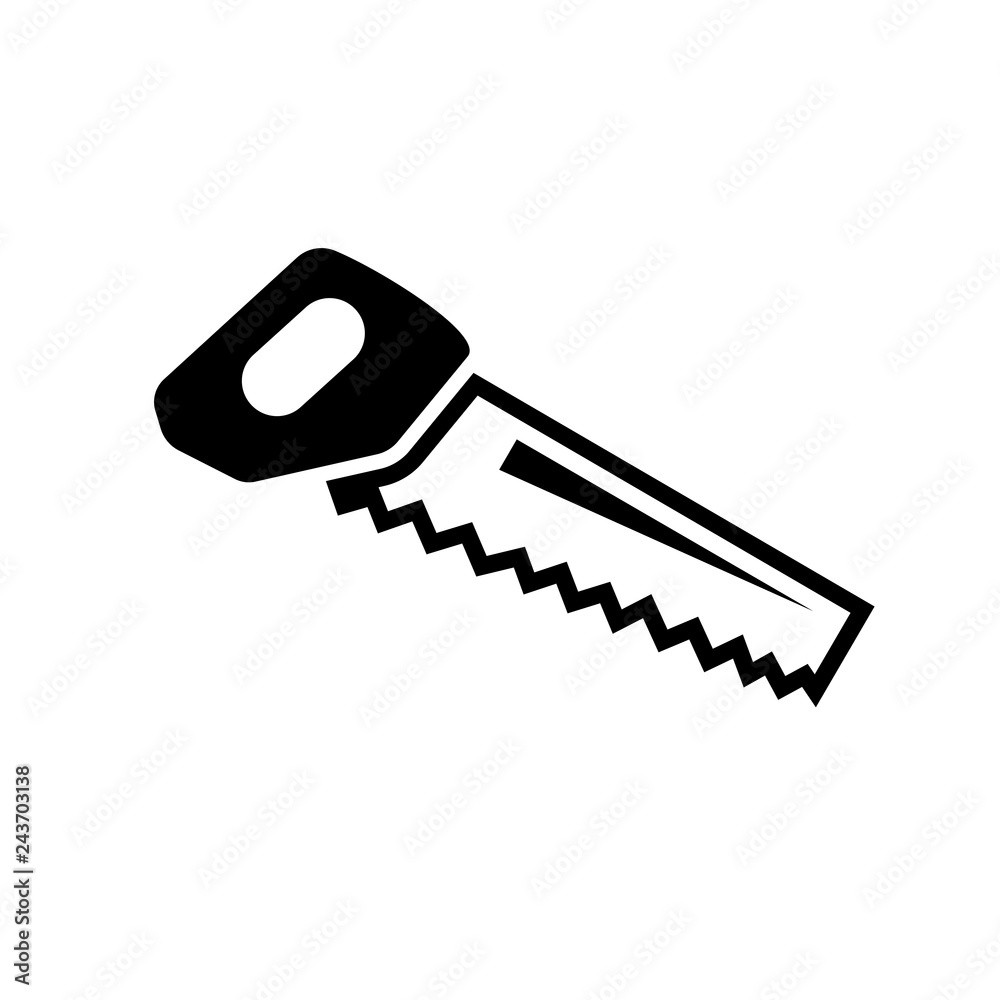 Handsaw silhouette icon. Clipart image isolated on white background Handsaw silhouette icon. Clipart image isolated on white background
