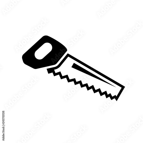 Handsaw silhouette icon. Clipart image isolated on white background
