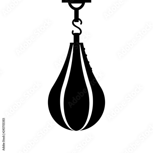 Boxing speed ball silhouette. Clipart image isolated on white background