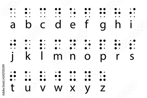 Braille alphabet letters. Clipart image isolated on white background