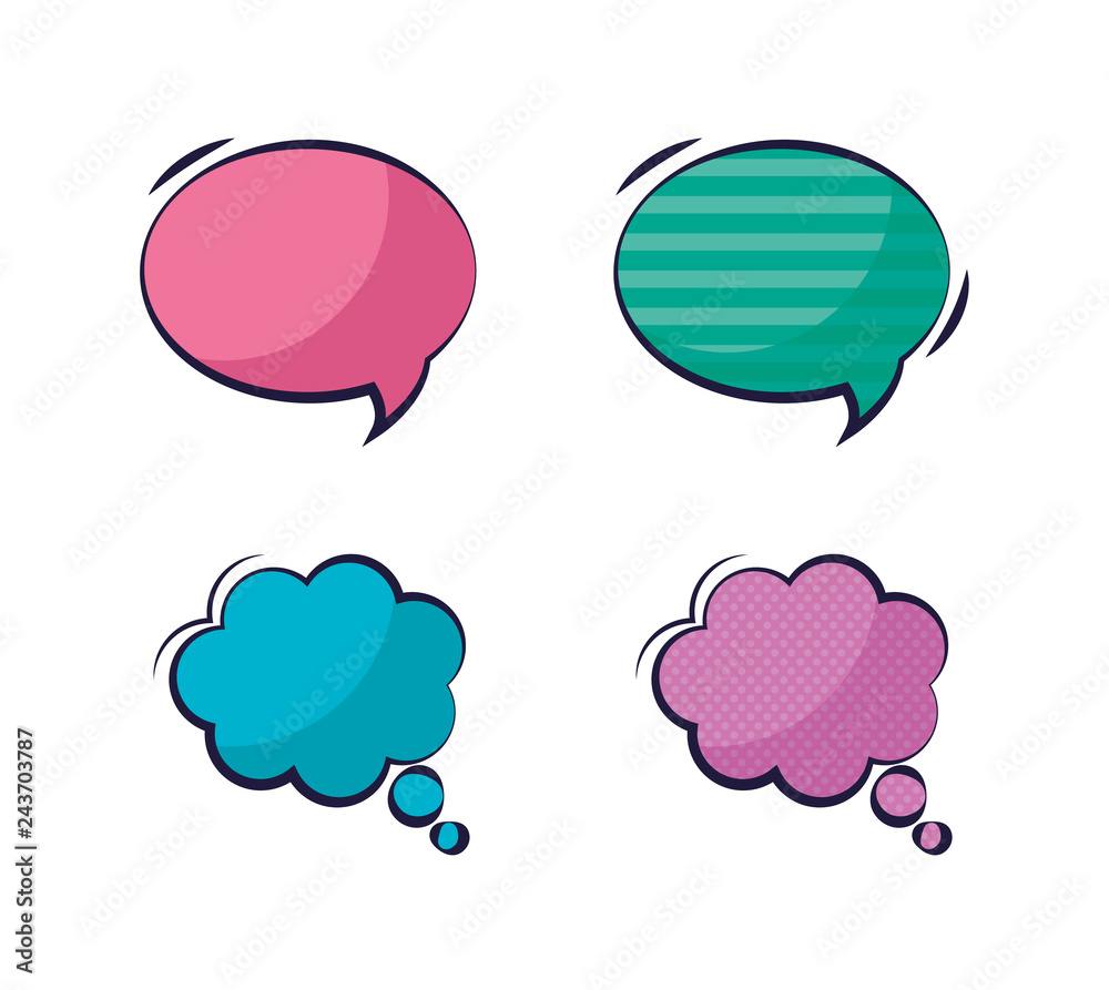 set of speech bubbles comic pop art set of speech bubbles comic pop art