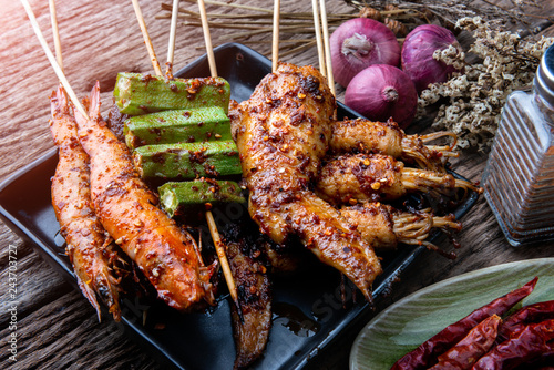 Sichuan pepper skewer grilled.