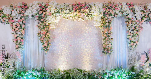 Backdrop weddings event there rose flowers.