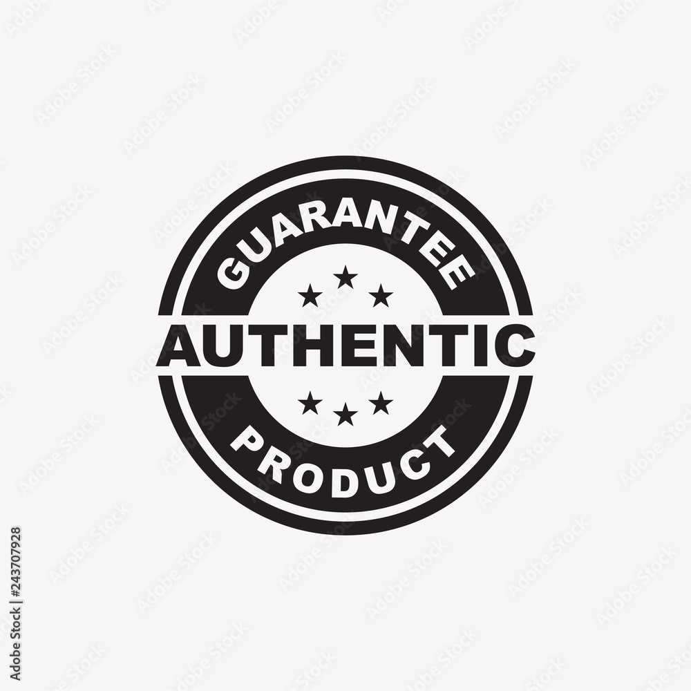 creative guarantee product stamp/emblem logo in black color