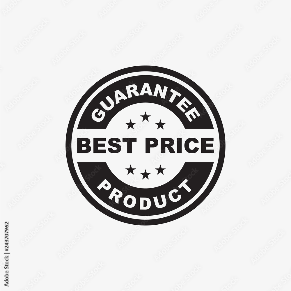 creative guarantee product stamp/emblem logo in black color