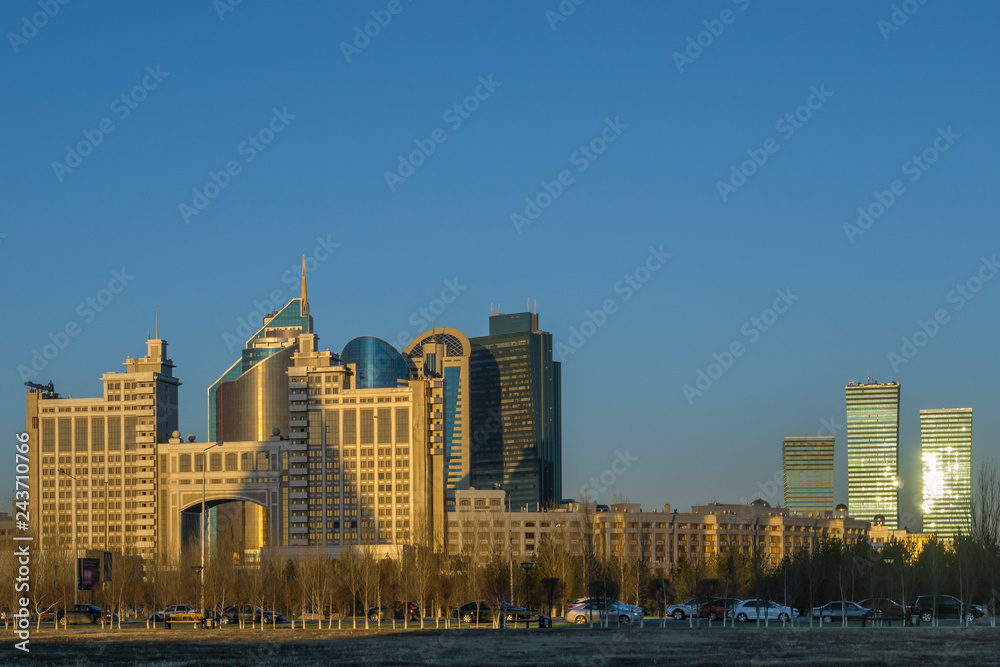 View of city skyline Astana, Kazakhstan 