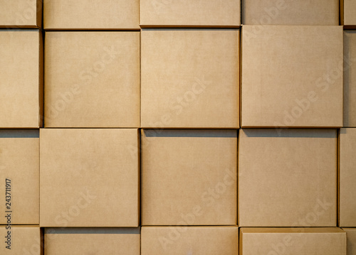 Cardboard blank boxes wall. Background © GiorgioMorara