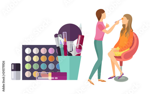 Visage Makeup Visagiste Professional Icon Vector