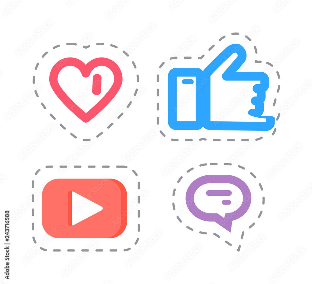 Like and Thumb Up Social Network Items Vector Like and Thumb Up Social Network Items Vector