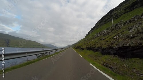 Traveling in the countryside in the Faroe Islands 