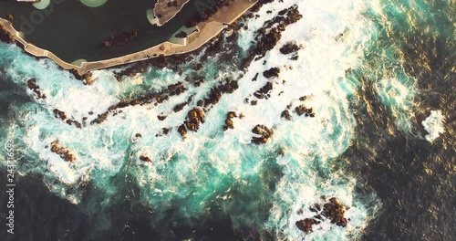 Aerial view of Porto Moniz natural pools on the island of Madeira