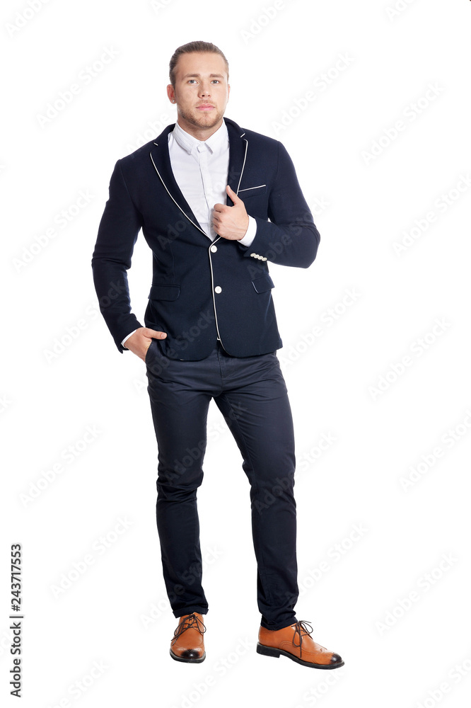 Portrait of handsome young man on white background Portrait of handsome young man on white background