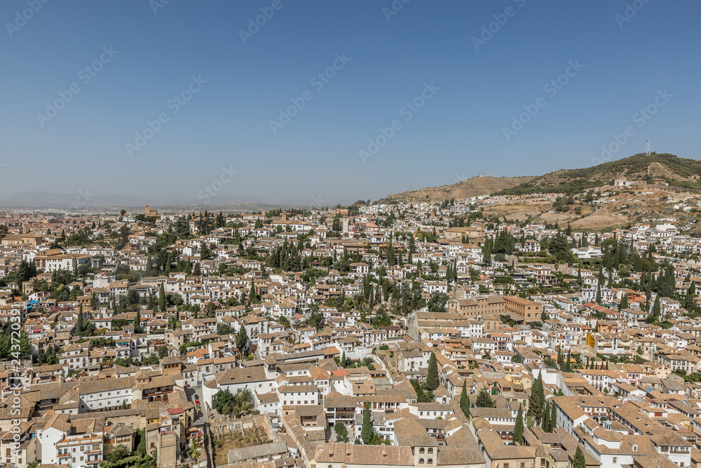 Panoramic view, cityscape of Granada city, Andalucia