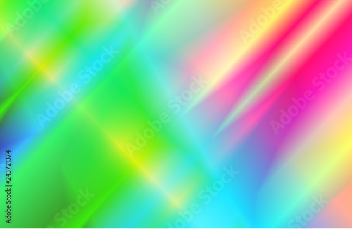 Abstract holographic background with rainbow beams of light from prism dispersion effect.
