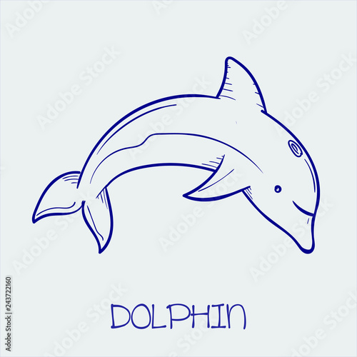 Dolphin jumping from the sea icon