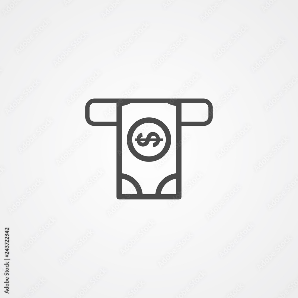 Cash withdrawal vector icon sign symbol Cash withdrawal vector icon sign symbol