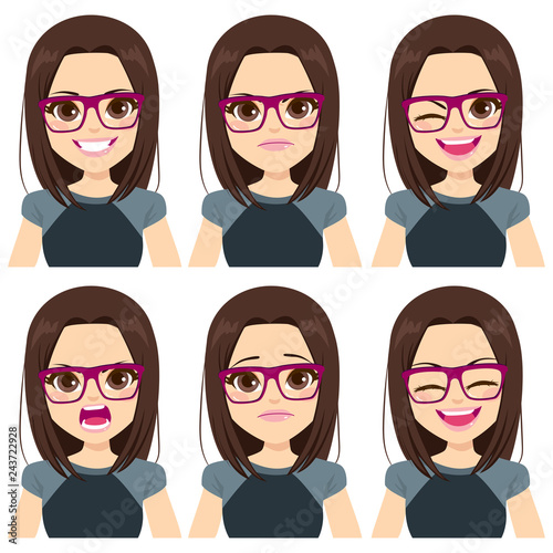 Face expressions of teenage...