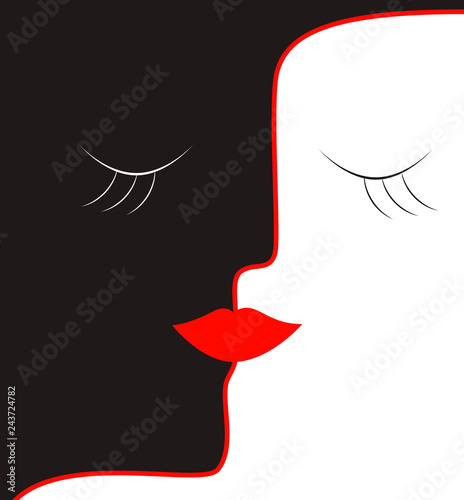 woman concept , kiss idea,