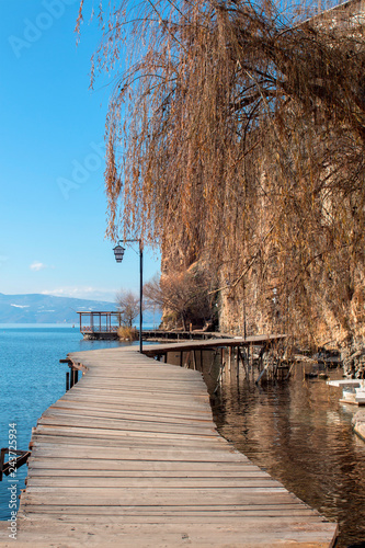 The Wooden Bridge of Desire over Ohrid Lake, Macedonia. © Petia