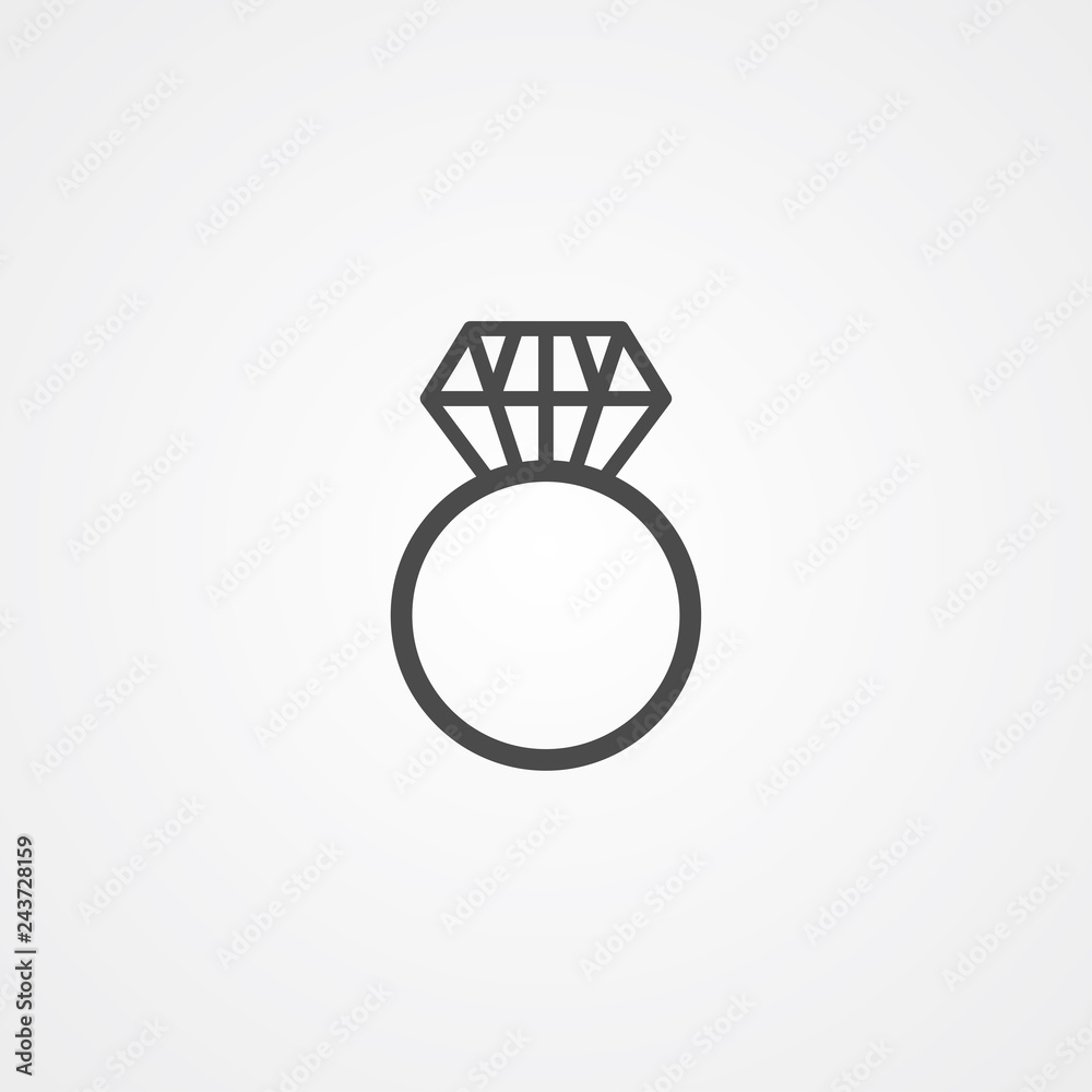 Diamond ring vector icon sign symbol Diamond ring vector icon sign symbol
