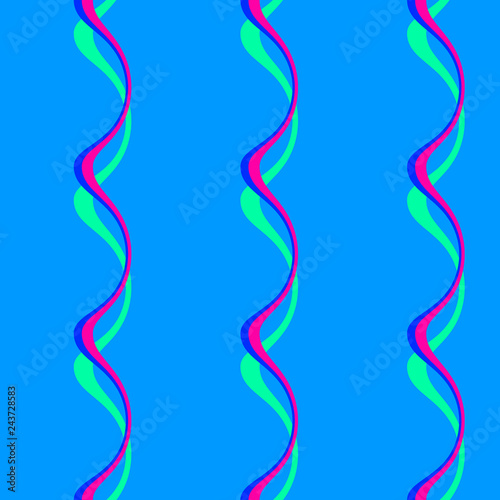 Fototapeta Naklejka Na Ścianę i Meble -  Seamless pattern background with multi-colored wavy lines.