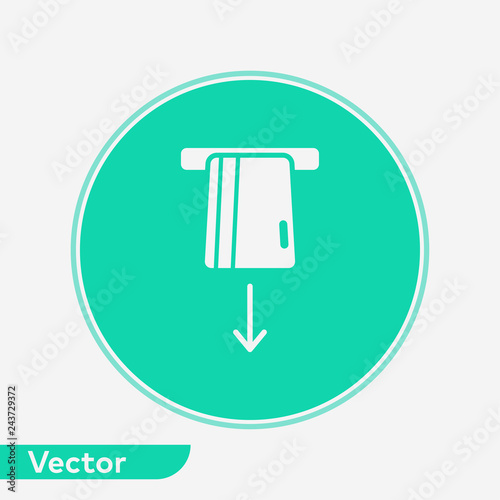 Card withdrawal vector icon sign symbol