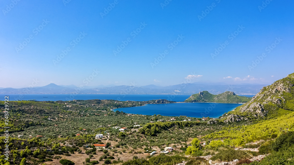Vouliagmeni lake near Loutraki in a summer day, Greece