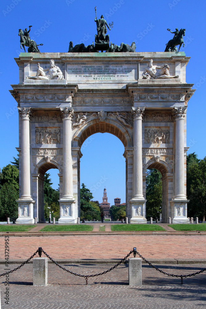 Arco della Pace a Milano in Italia