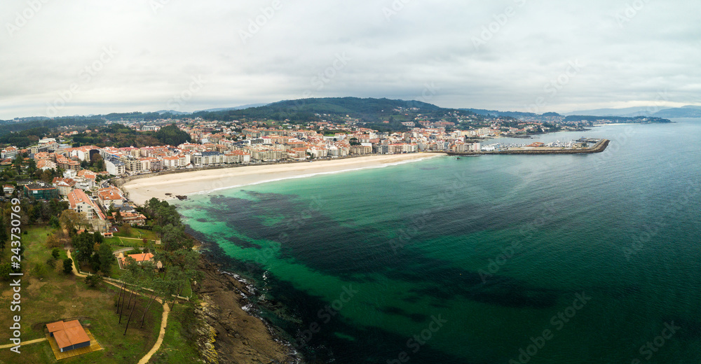 Sanxenxo and Silgar beach in Pontevedra, Spain