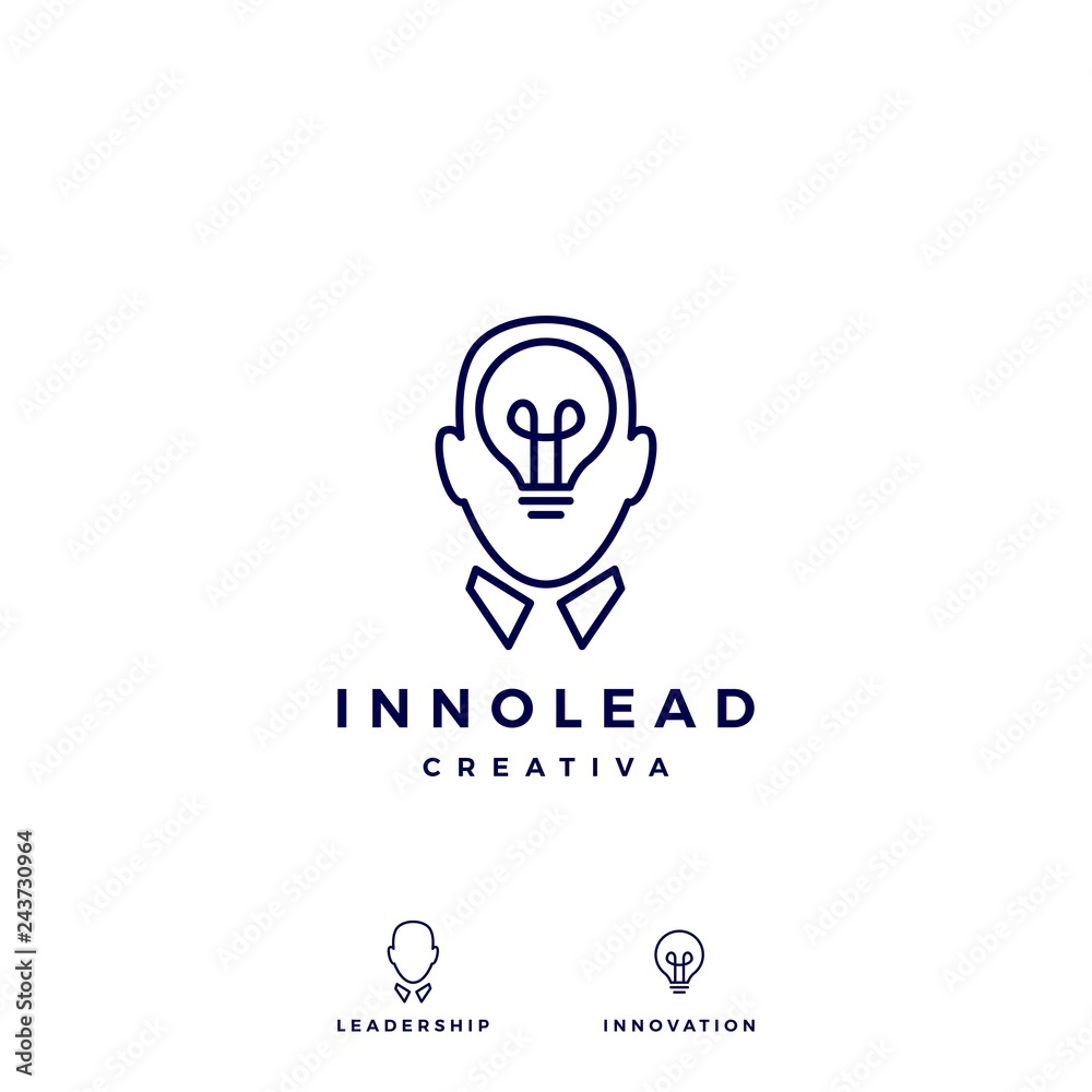 human head bulb lamp idea think logo vector icon illustration human head bulb lamp idea think logo vector icon illustration