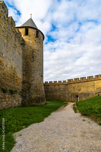 Fortified medieval city of Carcassonne in France.