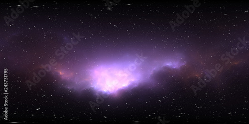 360 degree space nebula panorama  equirectangular projection  environment map. HDRI spherical panorama. Space background with nebula and stars