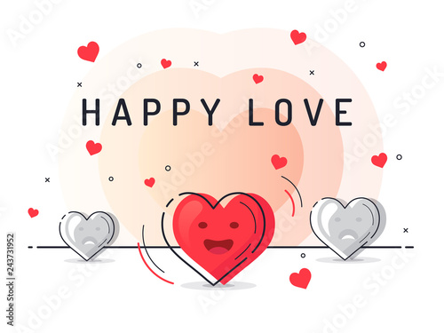 Happy love and insight concept with heart.