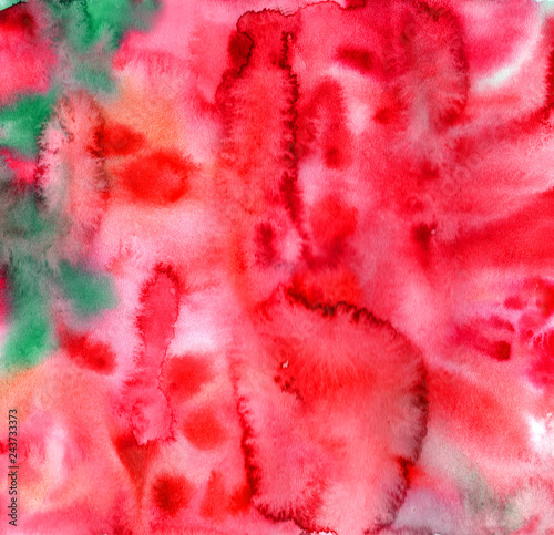 Hand-drawn watercolor textural background with red patterns.