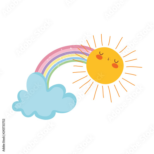 cute rainbow with clouds