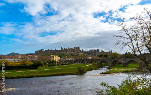 Fortified medieval city of Carcassonne in France.