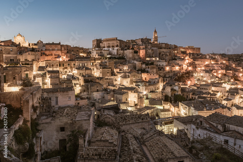 Matera in region Bazylikata, Italy - commonly referred to as "town carved out of the rock"