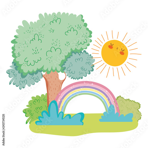 cute rainbow in the landscape