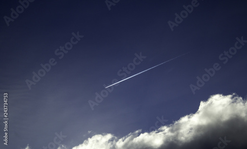 Sky with contrails