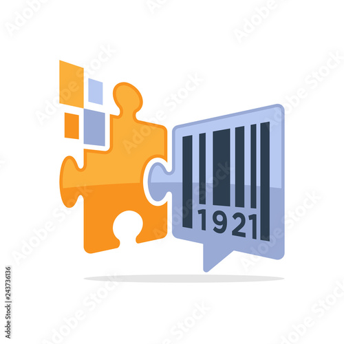 Vector illustration icon with a media concept solution for bar-code generator services