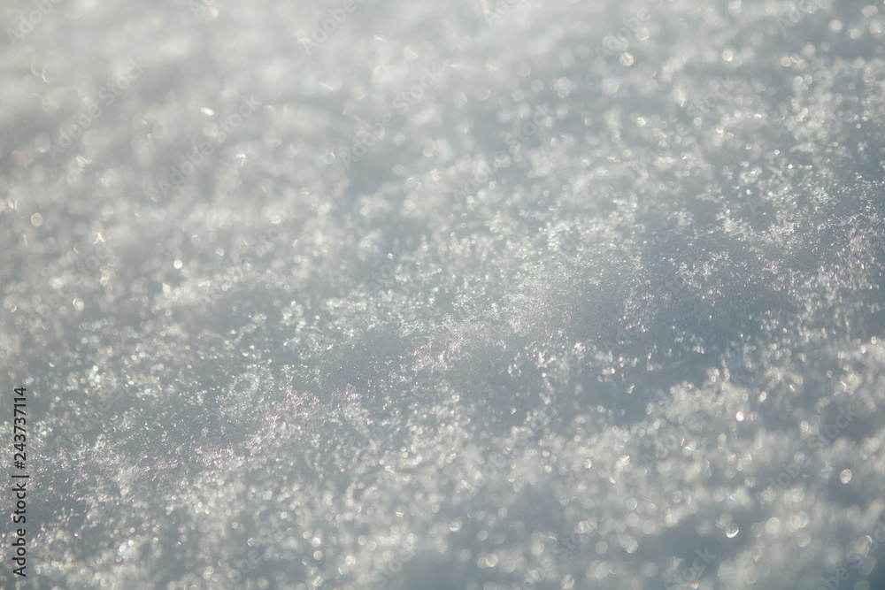 White winter snow snowflake shiny glow close up outdoor background White winter snow snowflake shiny glow close up outdoor background