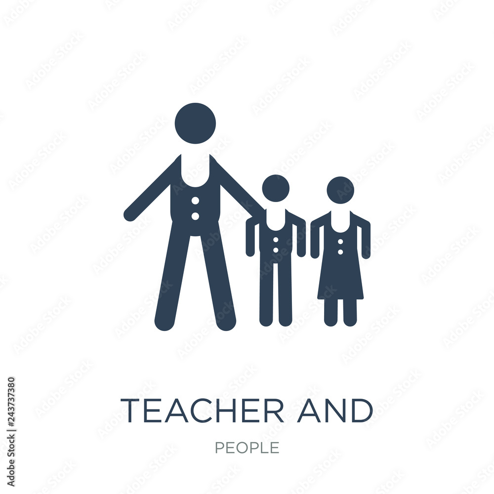 teacher and students icon vector on white background, teacher an teacher and students icon vector on white background, teacher an
