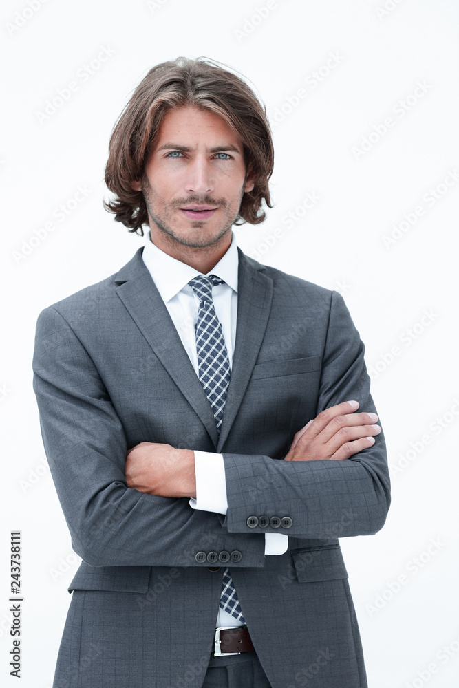 handsome businessman in suit isolated on white handsome businessman in suit isolated on white