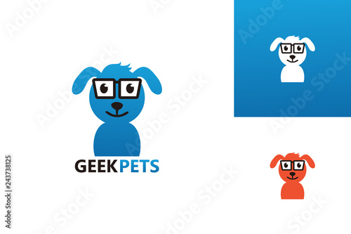 Geek Pets Logo Template Design Vector, Emblem, Design Concept, Creative Symbol, Icon