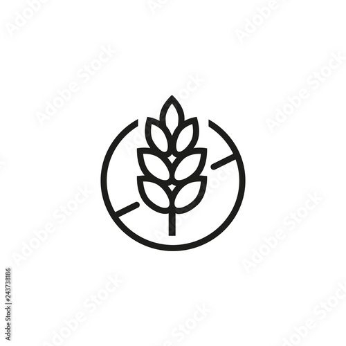 Gluten free line icon. Wheat ear, crop, bread. Diet concept. Can be used for topics like food, allergy, intolerance 