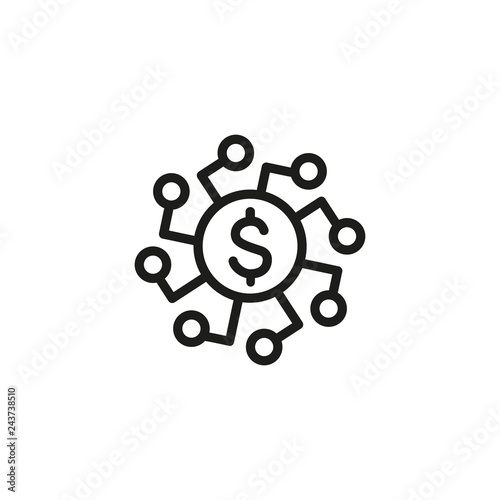 Money diversification line icon. Cycle, currency, payment. Banking concept. Can be used for topics like finances, salary, profit