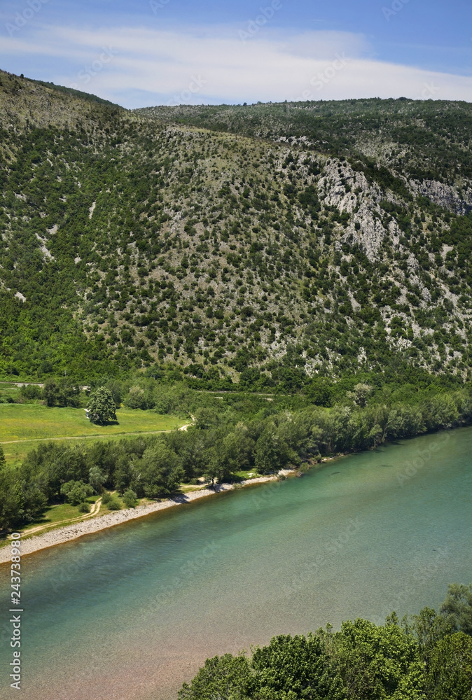 Neretva river near Pocitelj village. Bosnia and Herzegovina